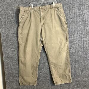 Carhartt Mens Dungaree Fit Carpenter Pants Size 44 Brown Rugged Work Wear Cotton